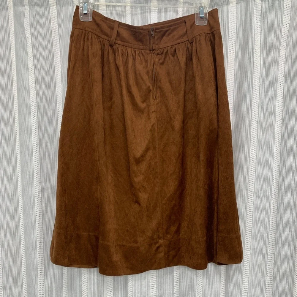Forever 21 Midi Skirt Brown Tan With Pockets Size M‎ - Picture 4 of 9